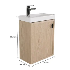 Mob-In Meuble lave-mains décor chêne FRAME* Meuble Wc