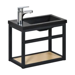 Mob-In Meuble lave-mains gain de place avec vasque résine 40x32.5cm