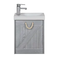 Mob-In Meuble lave-mains gris bord de mer + robinet MISTRAL* Lave-Mains