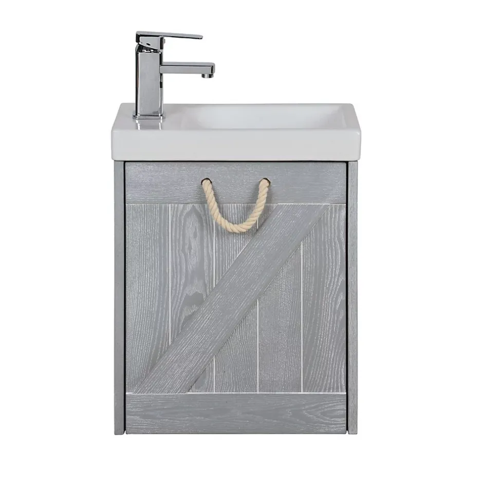 Mob-In Meuble lave-mains gris bord de mer + robinet MISTRAL* Lave-Mains
