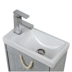 Mob-In Meuble lave-mains gris bord de mer + robinet MISTRAL* Lave-Mains