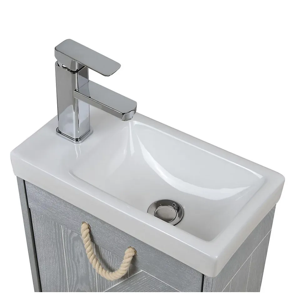 Mob-In Meuble lave-mains gris bord de mer + robinet MISTRAL* Lave-Mains