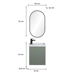 Mob-In Meuble lave-mains LISA + miroir ovale