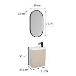 Mob-In Meuble lave-mains LISA + miroir ovale