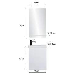Mob-In Meuble lave-mains LISA + miroir tablette* Lave-Mains