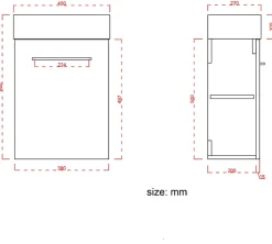 Lomazoo Meuble lave-mains noir mat - lavabo noir Bombay - 40cm