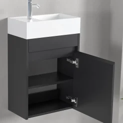 Lomazoo Meuble lave-mains noir mat Ibiza - 40cm