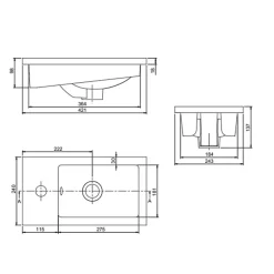 Cuisibane Meuble lave-mains SAFIA avec vasque et miroir - Blanc