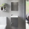Cuisibane Meuble lave-mains SAFIA avec vasque et miroir - Gris* Lave-Mains