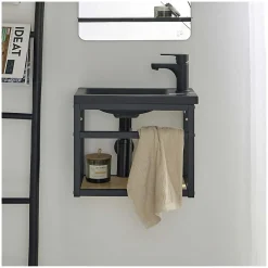 Mob-In Meuble lave-mains SAO + robinet noir