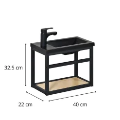 Mob-In Meuble lave-mains SAO + robinet noir