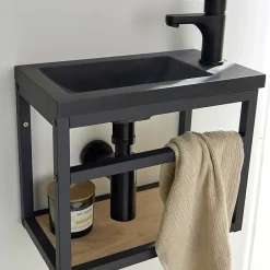 Mob-In Meuble lave-mains SAO + robinet noir