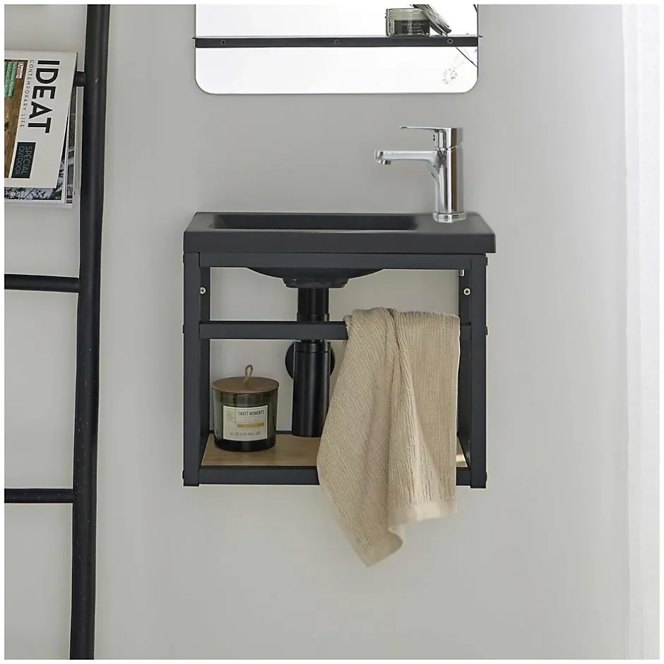 Mob-In Meuble lave-mains SAO + robinet chromé* Lave-Mains