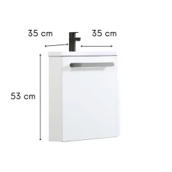 Mob-In Meuble lave-mains SKINO + robinet chromé* Lave-Mains