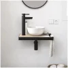 Mob-In Meuble lave-mains SOHO avec porte serviette, vasque blanche et robinet