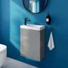 Meuble lave-mains suspendu gris brillant l.44 cm Imandra + plan vasque terrazzo, GoodHome