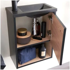 Mob-In Meuble lave-mains suspendu avec niche et vasque résine 53x40cm* Lave-Mains