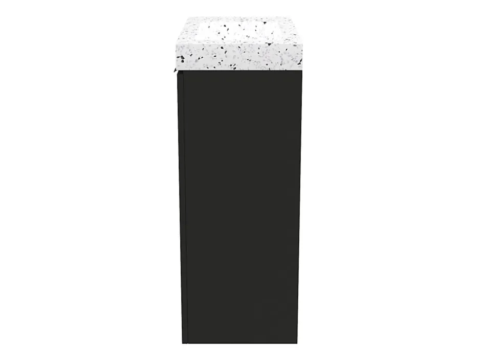 Homesight Meuble lave-mains suspendu noir mat l.44 cm Imandra + plan vasque terrazzo, GoodHome* Lave-Mains