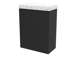 Homesight Meuble lave-mains suspendu noir mat l.44 cm Imandra + plan vasque terrazzo, GoodHome* Lave-Mains