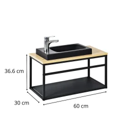 Mob-In Meuble lave-mains WILO grande largeur avec vasque résine 60cm* Lave-Mains