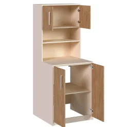 Randal Meuble machine à laver beige et effet bois l.73 x H.186 x P.75 cm, Luma