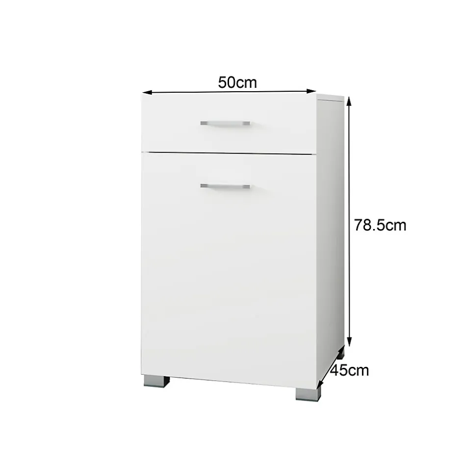 Ml-Design Meuble panier à linge salle de bain armoire toilette MDF mélamine 50x78,5x45 cm
