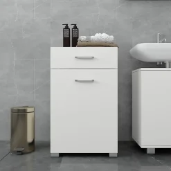 Ml-Design Meuble panier à linge salle de bain armoire toilette MDF mélamine 50x78,5x45 cm