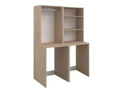 Vente-unique Meuble pour 2 machines à laver avec penderie et étagères - Naturel clair - H184 x L128 cm - ERKANO