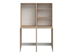Vente-unique Meuble pour 2 machines à laver avec penderie et étagères - Naturel clair - H184 x L128 cm - ERKANO