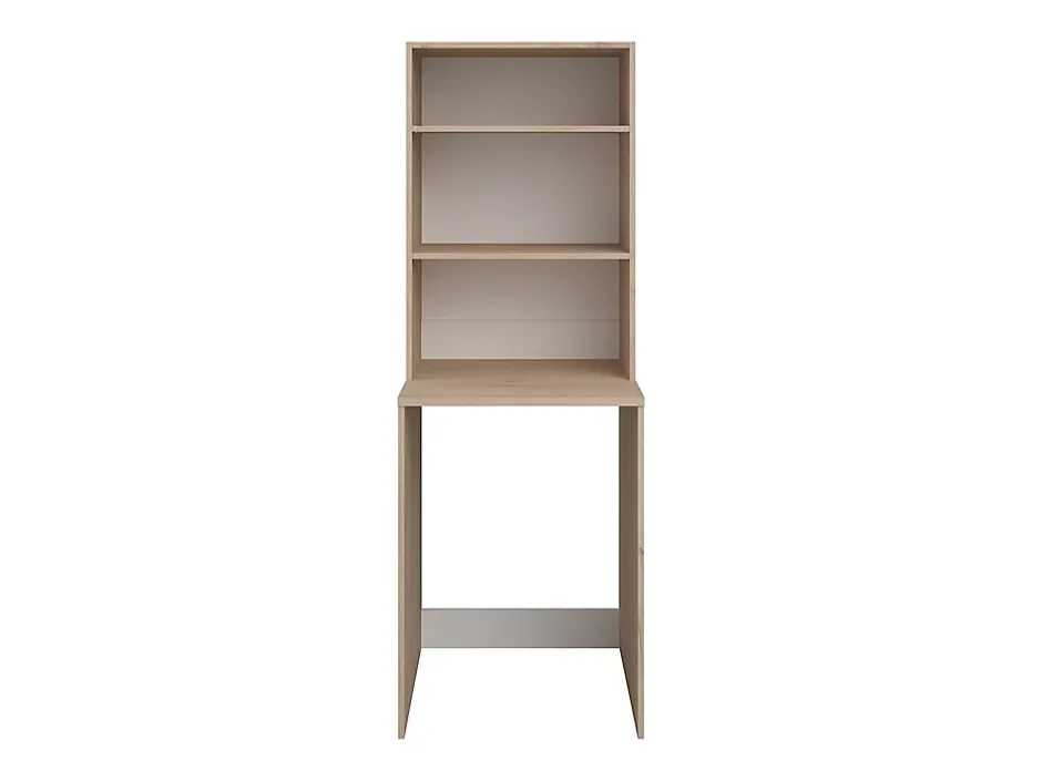Vente-unique Meuble pour 2 machines à laver avec étagères, penderie et placards - Naturel clair et blanc - L176 x H184 x P66 cm - ERKANO* Meuble Buanderie