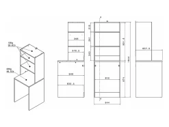 Vente-unique Meuble pour machine à laver avec étagères - Naturel clair - L65 x H184 cm - ERKANO
