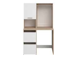 Vente-unique Meuble pour machine à laver avec penderie et placards - Naturel clair et blanc - L111 x H184 cm - ERKANO* Meuble Buanderie