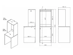 Vente-unique Meuble pour machine à laver avec penderie et placards - Naturel clair et blanc - L111 x H184 cm - ERKANO* Meuble Buanderie