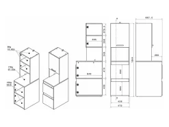 Vente-unique Meuble pour machine à laver avec penderie et placards - Naturel clair et blanc - L111 x H184 cm - ERKANO* Meuble Buanderie