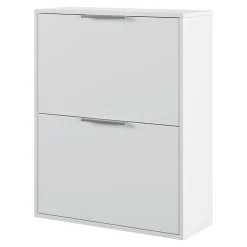 GoodHome Meuble rangement chaussures 2 niveaux blanc Pyrus l. 65 x H. 81 x P. 24,8 cm