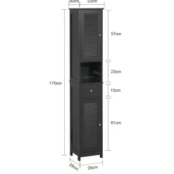 Sobuy Meuble Rangement Salle de Bain Armoire Haute Meuble Colonne, FRG236-DG,* Colonne De Salle De Bains|Meuble De Salle De Bains Faible Profondeur