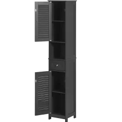 Sobuy Meuble Rangement Salle de Bain Armoire Haute Meuble Colonne, FRG236-DG,* Colonne De Salle De Bains|Meuble De Salle De Bains Faible Profondeur