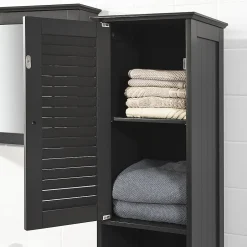 Sobuy Meuble Rangement Salle de Bain Armoire Haute Meuble Colonne, FRG236-DG,* Colonne De Salle De Bains|Meuble De Salle De Bains Faible Profondeur