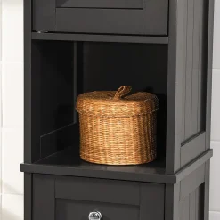Sobuy Meuble Rangement Salle de Bain Armoire Haute Meuble Colonne, FRG236-DG,* Colonne De Salle De Bains|Meuble De Salle De Bains Faible Profondeur