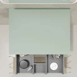Planète Bain Meuble salle de bain 60 cm pour vasque à poser - Vert mat - A suspendre - Karaib 2