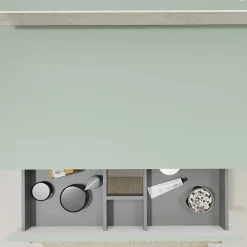 Planète Bain Meuble salle de bain 80 cm pour vasque à poser - Vert mat - A suspendre - Karaib 2* Meuble Vasque