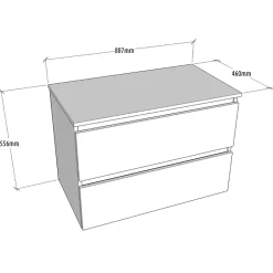 Planète Bain Meuble salle de bain 80 cm pour vasque à poser - Vert mat - A suspendre - Karaib 2* Meuble Vasque