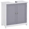 kleankin Meuble salle de bain - meuble sous-vasque - placard 2 portes avec étagère - dim. 60L x 30l x 60H cm - MDF gris blanc