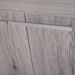 Homcom Meuble salle de bain - meuble sous-vasque - placard 2 portes avec étagère - dim. 60L x 30l x 70H cm - MDF imitation bois gris* Meuble Sous-Vasque