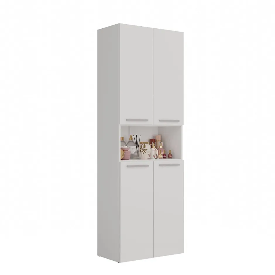 3xE Living Meuble salle de bain, 174 x 30 x 60 cm, blanc mat