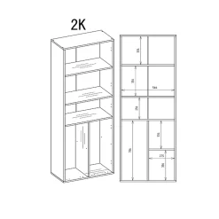3xE Living Meuble salle de bain, 174 x 30 x 60 cm, blanc mat* Armoire De Salle De Bains