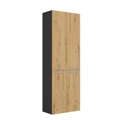 3xE Living Meuble salle de bain, 174 x 30 x 60 cm, antracite, chêne artisan