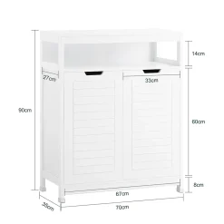 Sobuy Meuble Salle de Bain Armoire avec 2 Portes, étagères Réglables, BZR121-W,* Armoire De Salle De Bains