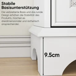 ProximaX Meuble salle de bain blanc sur pied avec porte panier et étagère réglable, meuble indépendant pour salle de bain, salon ou cuisine