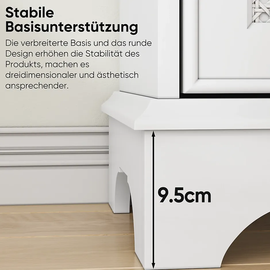 ProximaX Meuble salle de bain blanc sur pied avec porte panier et étagère réglable, meuble indépendant pour salle de bain, salon ou cuisine